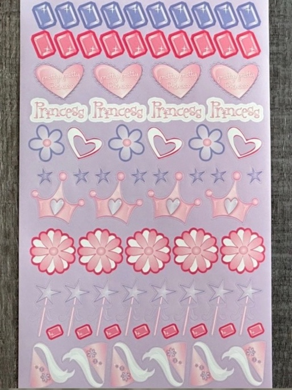 💞 New Princess Wands Tiaras Flowers & Hearts Scrapbook Craft Stickers